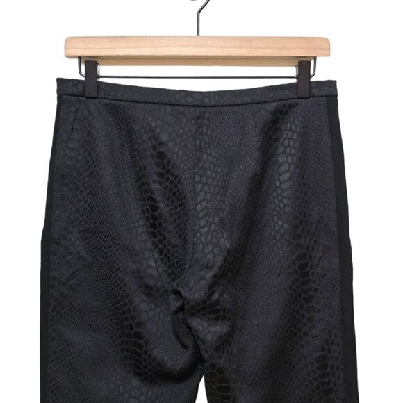 Ted Baker London Tulio Black Snake Print Tuxedo Stripe Cropped Skinny Pants Sz 2 - Picture 4 of 9